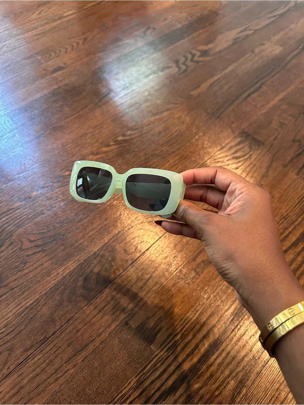 Mint Green Rectangular Sunglasses